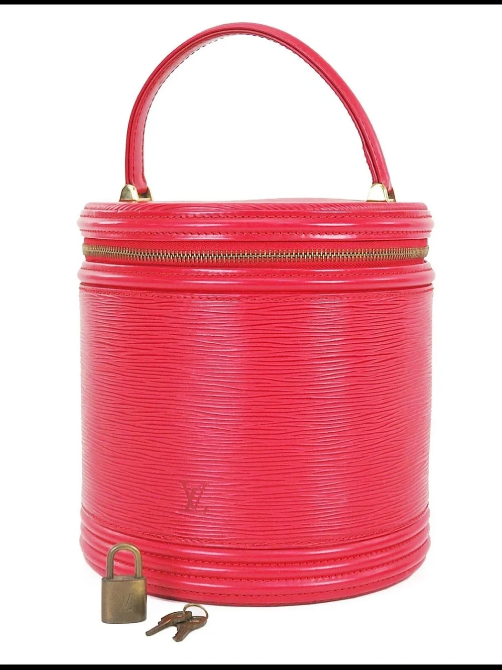 Louis Vuitton Pink Epi Leather Round Vanity Bag